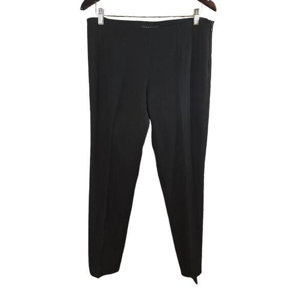 Theory Textured Mid-rise Tapered Leg Darted Black Pants Career Work Women's 8 - Picture 1 of 6